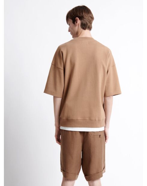 Sweat manches courtes - L'atelier marron ours