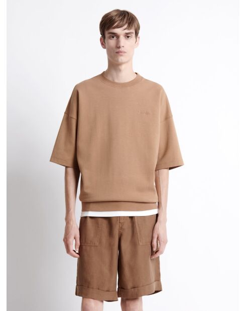 Sweat manches courtes - L'atelier marron ours