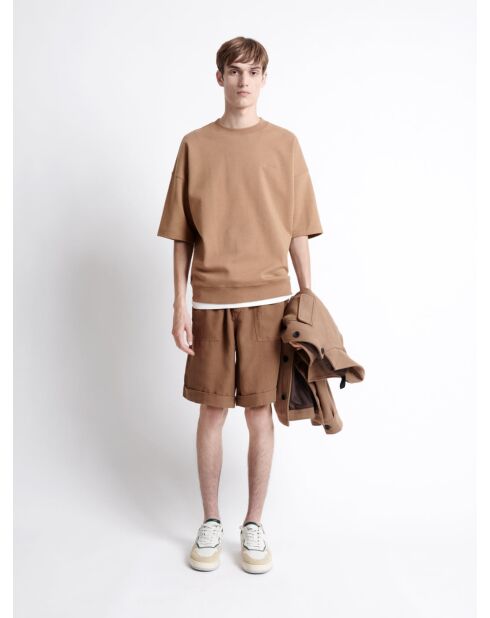 Sweat manches courtes - L'atelier marron ours