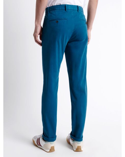 Slack slim en coton bio bleu horizon