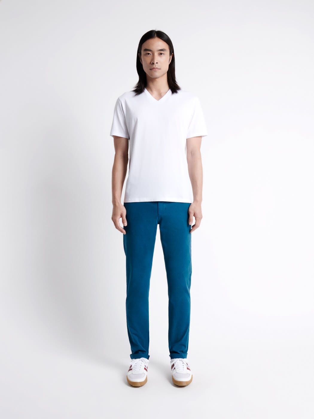 Slack slim en coton bio bleu horizon - Vente Privée Devred - BAZARCHIC