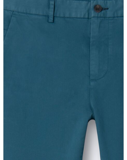 Slack slim en coton bio bleu horizon