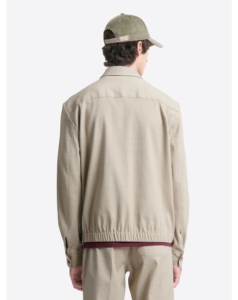 Surchemise regular en coton beige