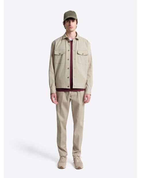 Surchemise regular en coton beige