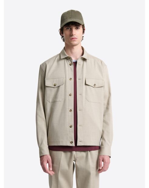 Surchemise regular en coton beige
