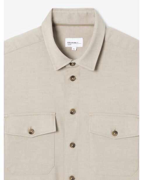 Surchemise regular en coton beige