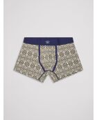 Boxer stretch en coton bio fantaisie kaki mousse