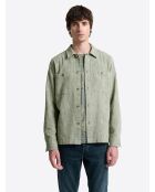 Surchemise regular chinée vert bronze