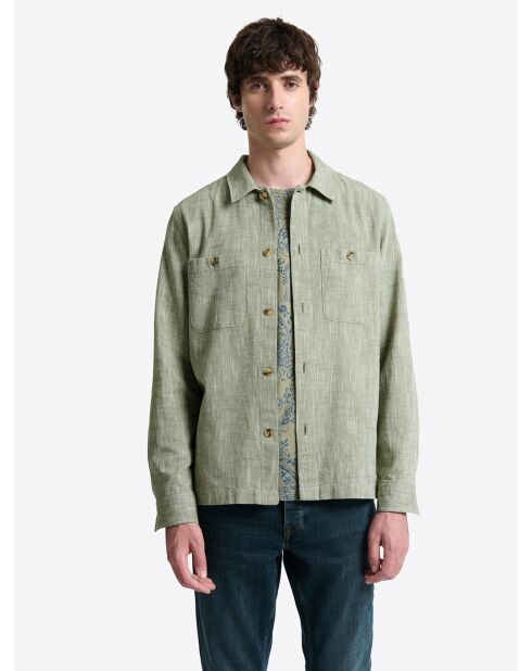 Surchemise regular chinée vert bronze