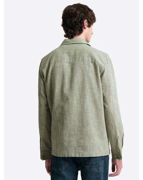 Surchemise regular chinée vert bronze