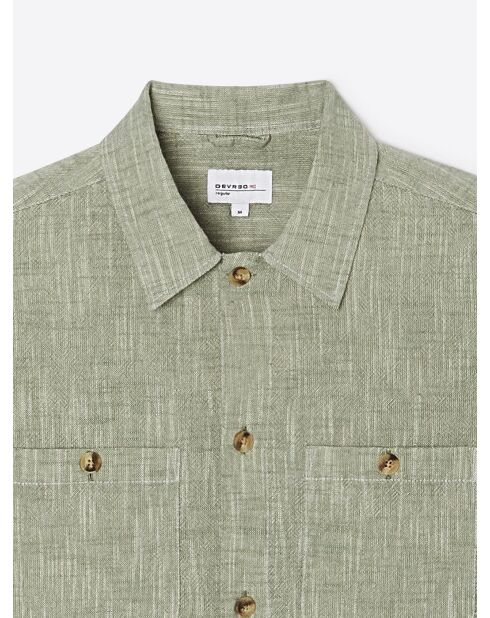 Surchemise regular chinée vert bronze