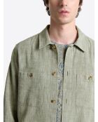 Surchemise regular chinée vert bronze