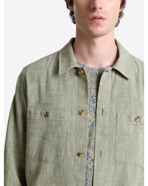 Surchemise regular chinée vert bronze