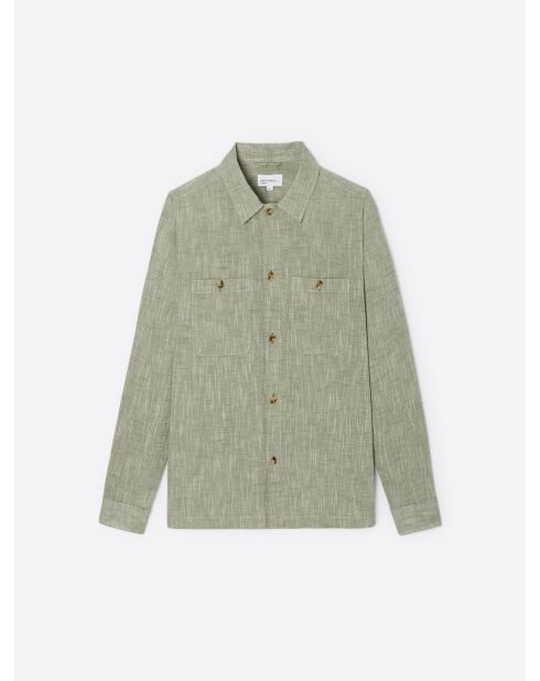 Surchemise regular chinée vert bronze