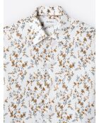 Chemise double retors fleurie 100% coton blanche