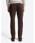 Jean couleur en coton mélangé chocolat