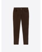 Jean couleur en coton mélangé chocolat