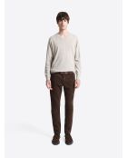 Jean couleur en coton mélangé chocolat