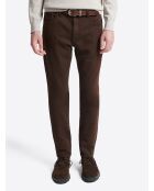 Jean couleur en coton mélangé chocolat