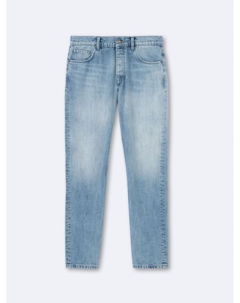 Jean denim regular en coton blanchi denim