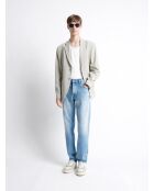 Jean denim regular en coton blanchi denim