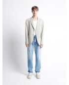 Jean denim regular en coton blanchi denim