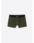 Boxer fantaisie en coton kaki