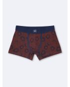 Boxer fleuri en coton brique