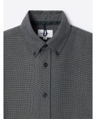 Chemise à pois 100% coton bleu marine