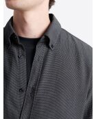 Chemise à pois 100% coton bleu marine