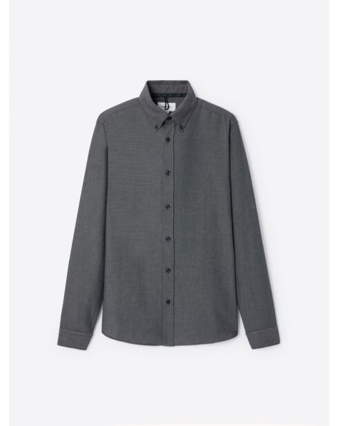 Chemise à pois 100% coton bleu marine