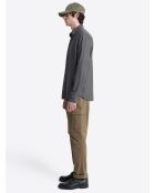 Chemise à pois 100% coton bleu marine