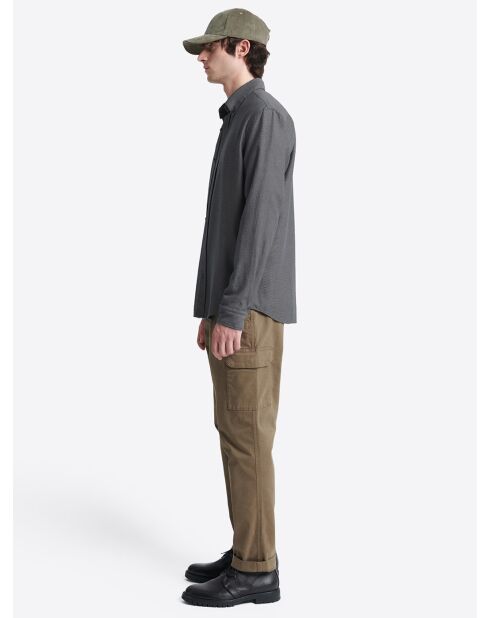 Chemise à pois 100% coton bleu marine