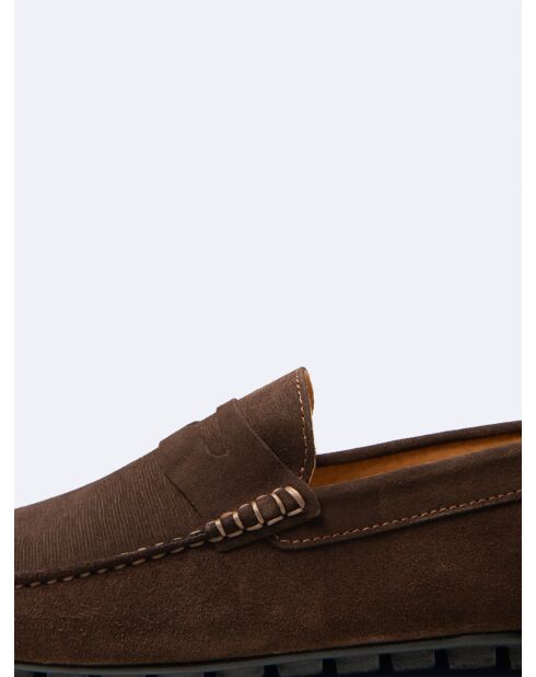 Mocassins en cuir chocolat