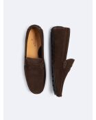Mocassins en cuir chocolat