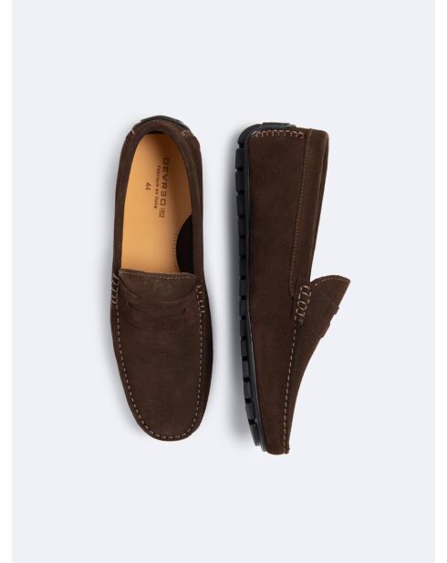 Mocassins en cuir chocolat