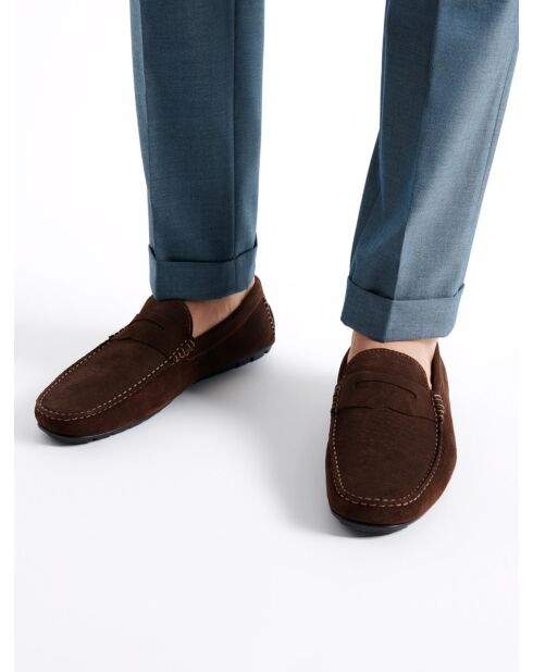 Mocassins en cuir chocolat