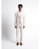 Chemise fleurie 100% coton blanc cassé