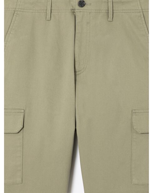 Slack uni en coton kaki