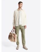 Slack uni en coton kaki