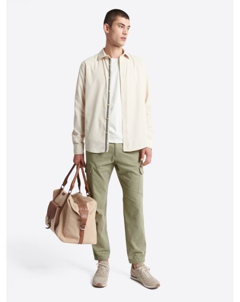 Slack uni en coton kaki