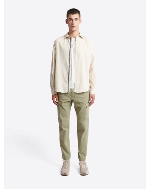 Slack uni en coton kaki
