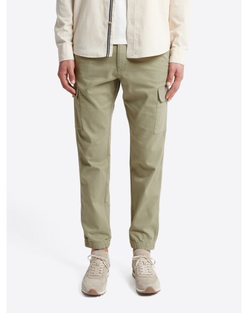 Slack uni en coton kaki