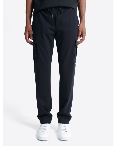 Slack  taille semi-élastiquée bleu marine