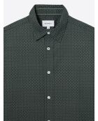 Chemise à motif en coton verte