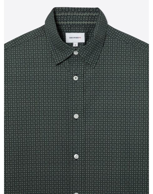 Chemise à motif en coton verte