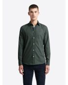 Chemise à motif en coton verte