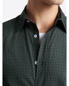 Chemise à motif en coton verte