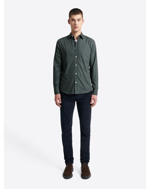 Chemise à motif en coton verte