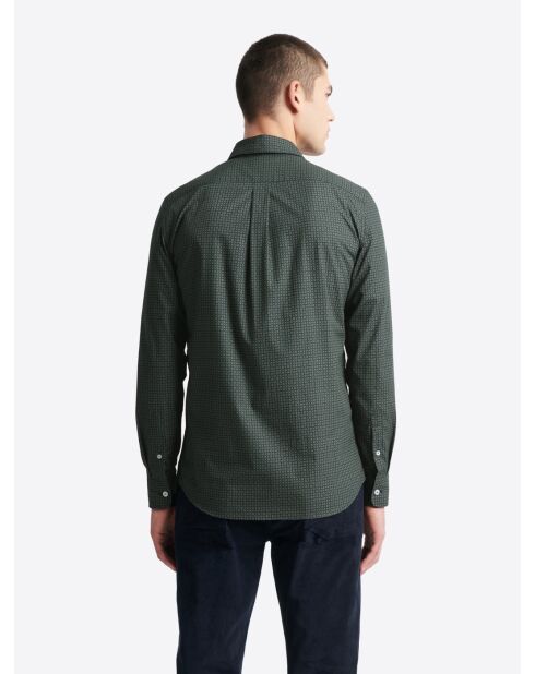 Chemise à motif en coton verte